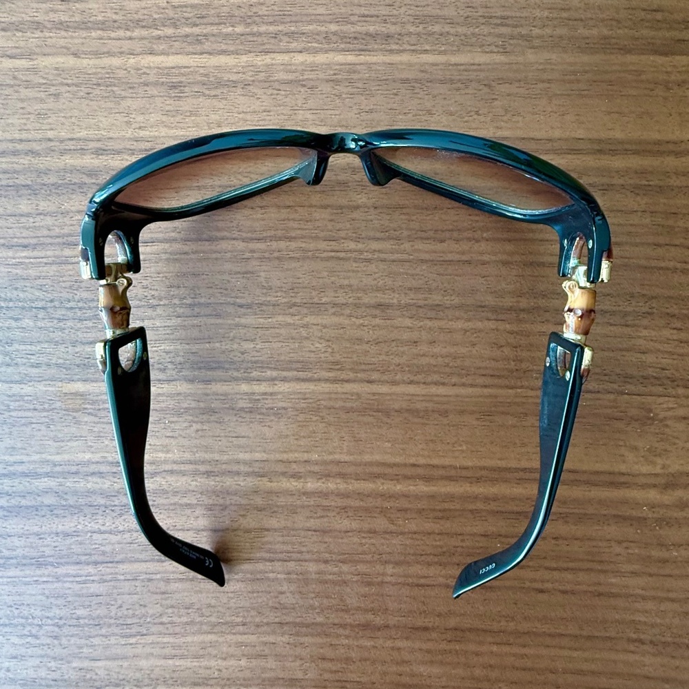 GUCCI BLACK BAMBOO HORSEBIT SUNGLASSES - Picture 4 of 8